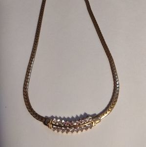 Gold necklace with faux diamonds